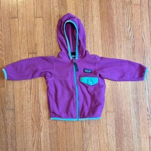Patagonia Purple Fleece Hoodie with Blue Trim